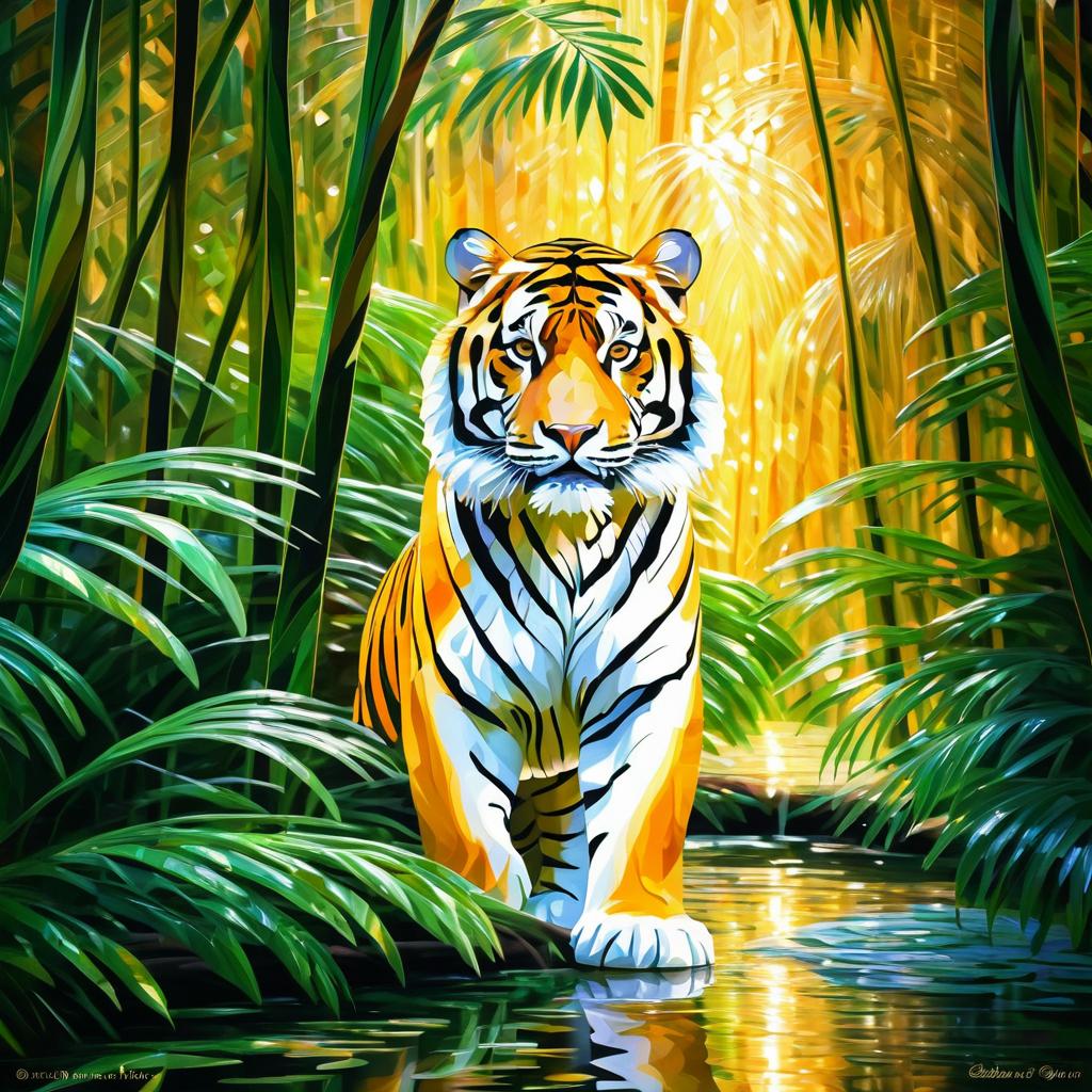 Majestic Siberian Tiger in Lush Jungle