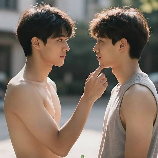 Intimate Moment Between Two Young Men