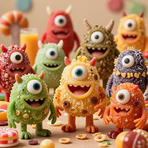 1960s Photorealistic Food Monsters