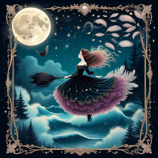 Magical Gothic Fairy Tale in Night Sky