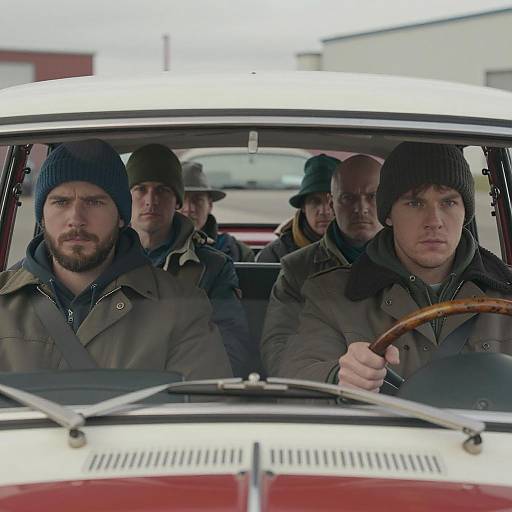 Vintage Car Ride with Six Men