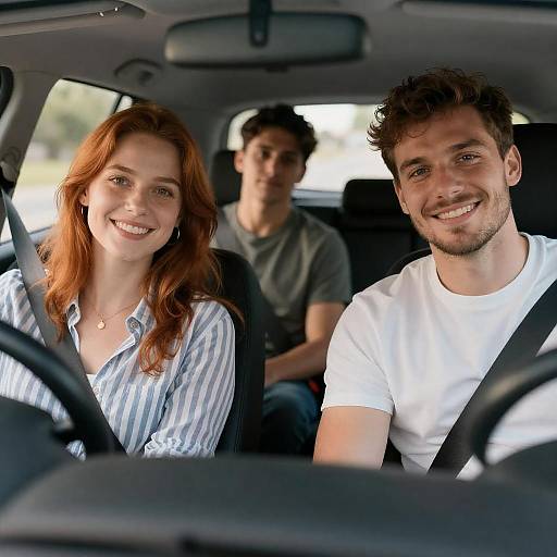 Joyful Drive with Friends in a Car