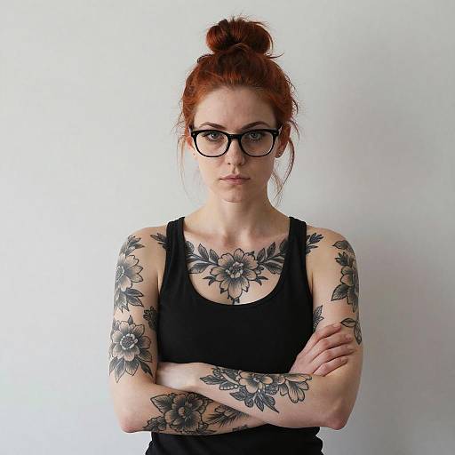 Tattooed Woman With Red Hair