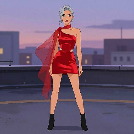Urban Elegance: Twilight Rooftop Fashion