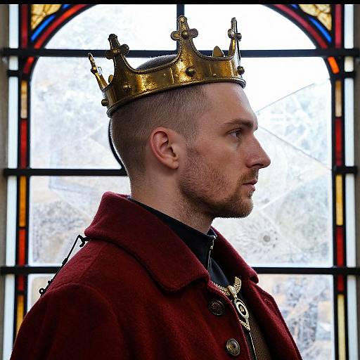 Medieval Crowned Man Portrait