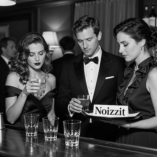 Evening Elegance at the Bar Scene