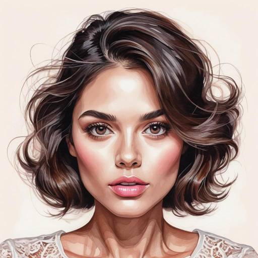 Exaggerated Caricature Portrait of a Woman