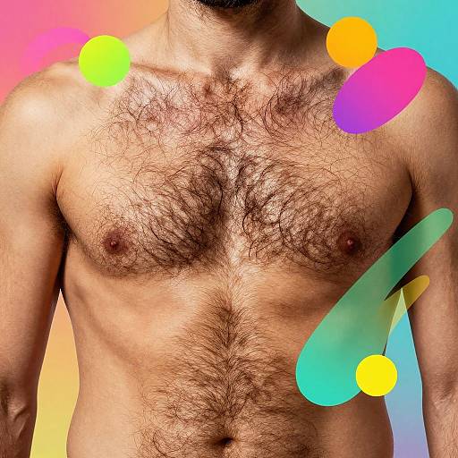 Surreal Vibrant Hairy Male Art