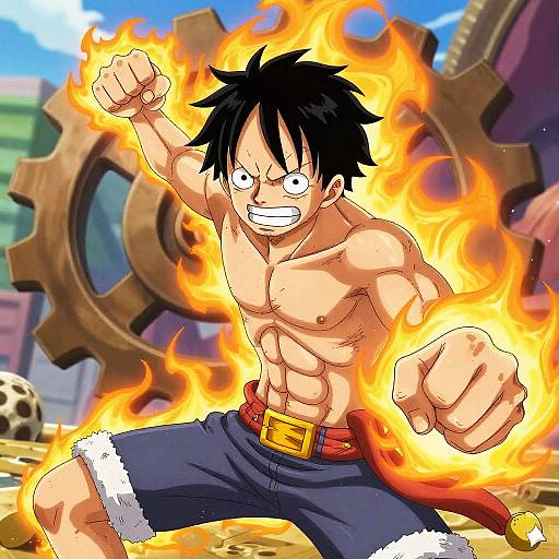 Fiery Gear 5 Luffy Action Scene