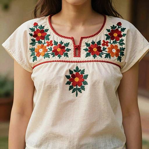 Vintage Embroidered Oberteil Blouse