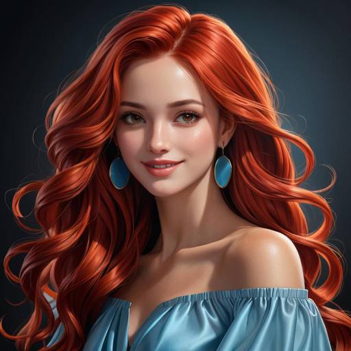 Hyperrealistic Portrait of a Red-Haired Woman