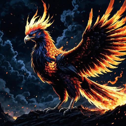 Mystical Fiery Phoenix Rising