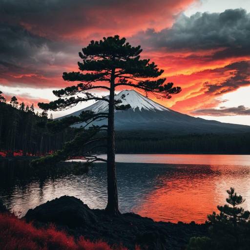 Mount Fuji Sunset Reflection