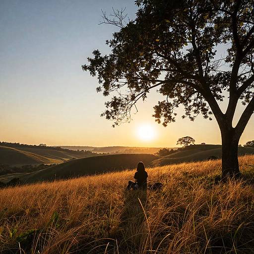 Serene Sunrise on Rolling Hills