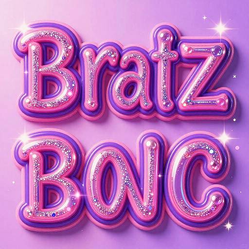 Glossy, pink and purple 3D 