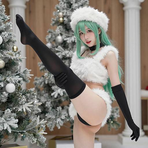 Festive Cosplay Woman Holiday Portrait