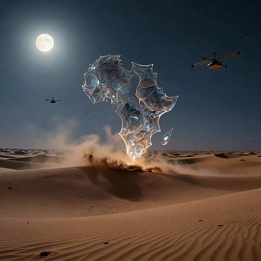 Futuristic Desert Electro-Sandstorm Art