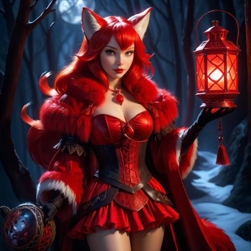Enchanted Fox-Girl in Dark Fantasy
