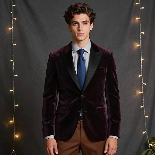 Formal Male Portrait in Velvet Blazer