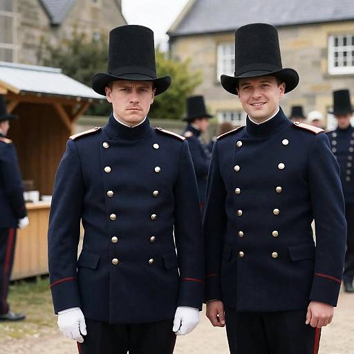 19th Century Military Portraits with Background
