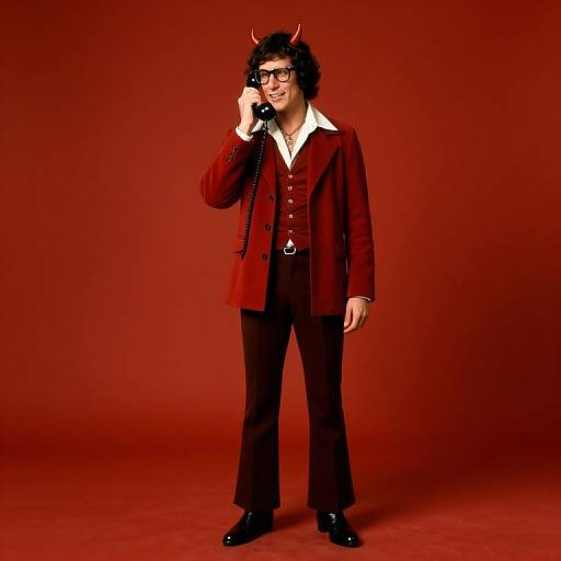 Demon with 1970s Jewelry and Phone