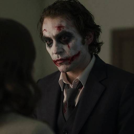 Mysterious Man with Blood-Streaked Face