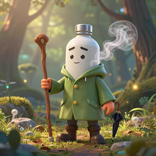 Whimsical Hiker: A Magical Forest Adventure
