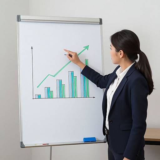 Professional Woman Presenting Sales Growth