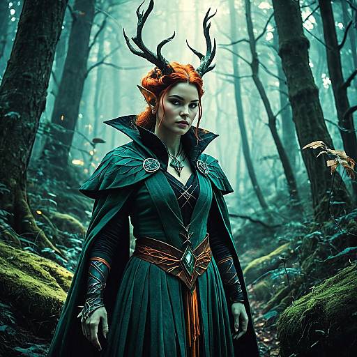 Fae Warlock in Mystical Forest