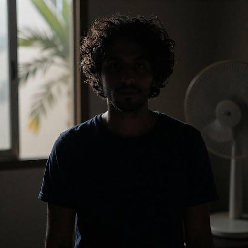 Mysterious Man in Dim Light