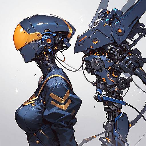 Female Robot in Wired Laboratory