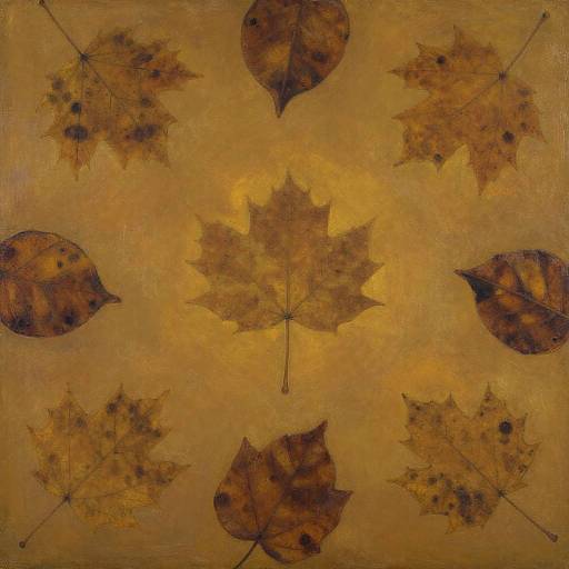 Expressionist Floating Autumn Leaves