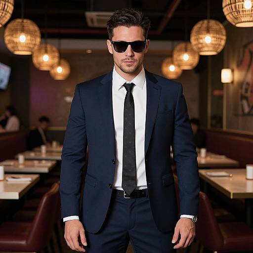 Man in Suit at Nightclub