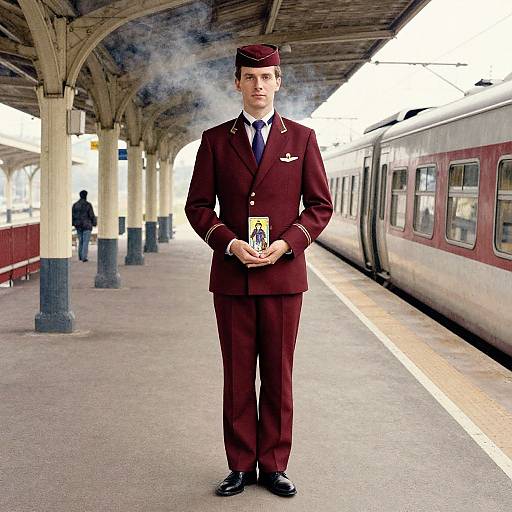 Watercolor Tarot: Train Manager Woman