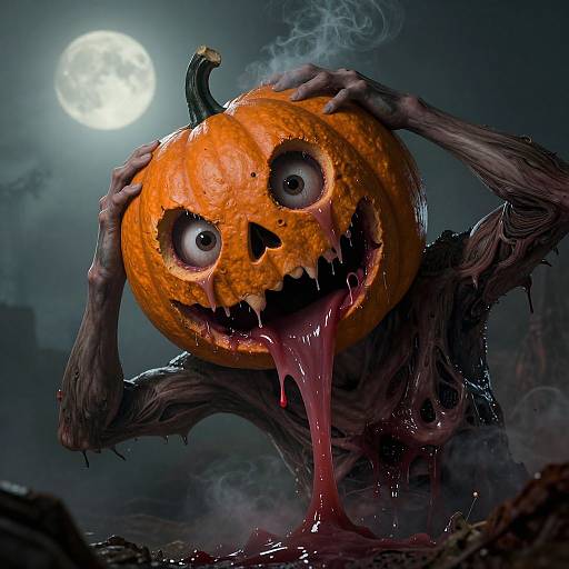 Nightmare Pumpkin Horror Illustration