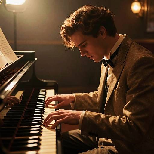 Dreadlocked Jazz Pianist in Vintage Club