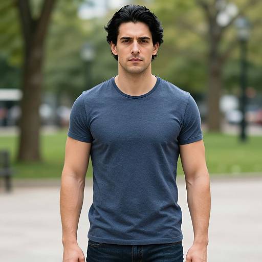 Fit European Man in Urban Park