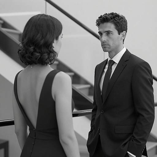 Elegant Black and White Portrait of Couple