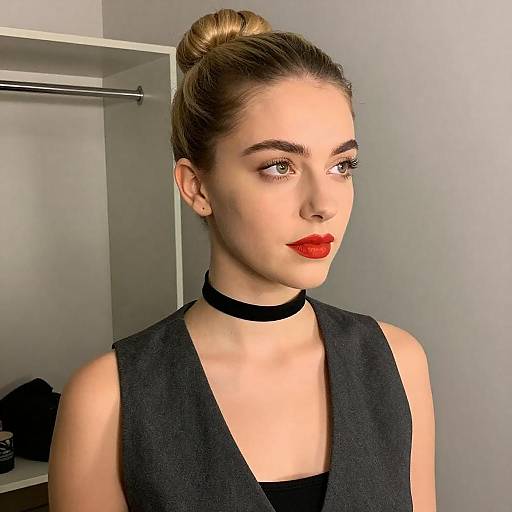 Elegant Portrait of a Woman in Styled Attire