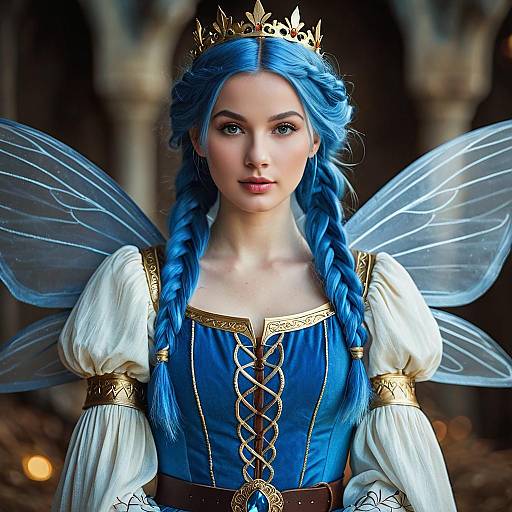 Blue Fairy Princess in Medieval Costume