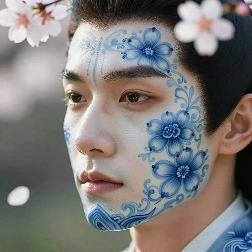 Porcelain Patterned Chinese Face Art