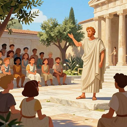 Platon Teaching in Ancient Greek Agora
