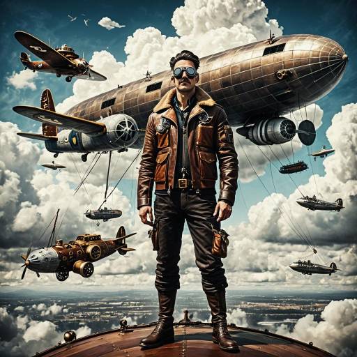 Daring Sky Explorer in Steampunk Landscape