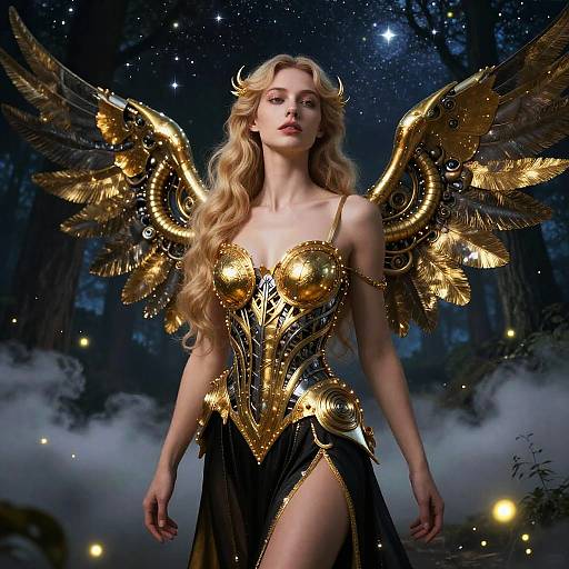 Phoenix Dress in Enchanted Starry Forest