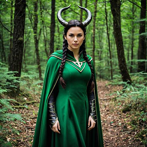 Enchanting Female Loki Cosplay in Forest