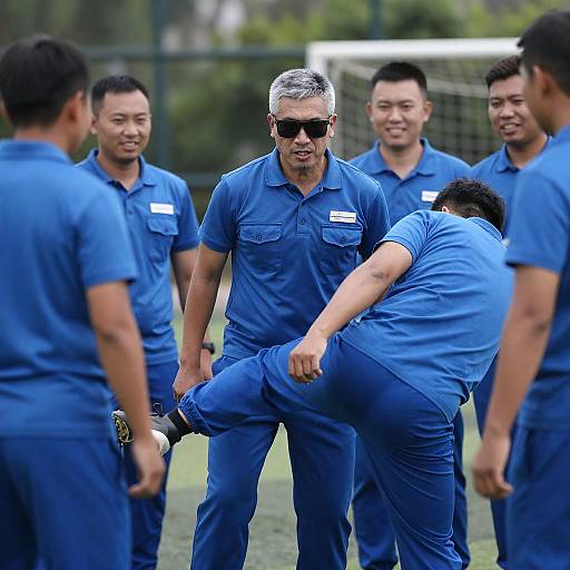 Intense Moment Among Uniformed Men