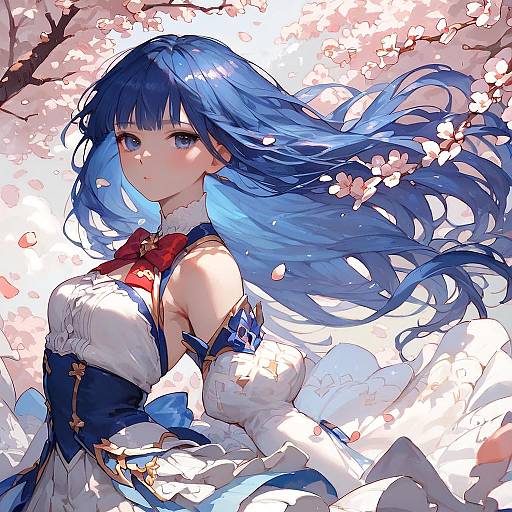 Beautiful Girl in Windy Forest Scene