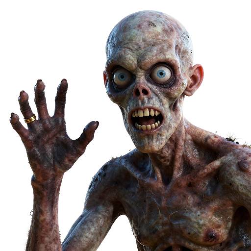Creepy CGI Zombie with Gold Ring