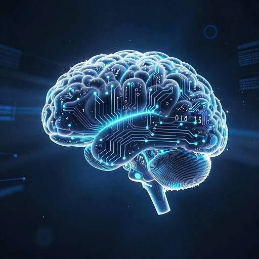 Conceptual AI Brain with Digital Aura