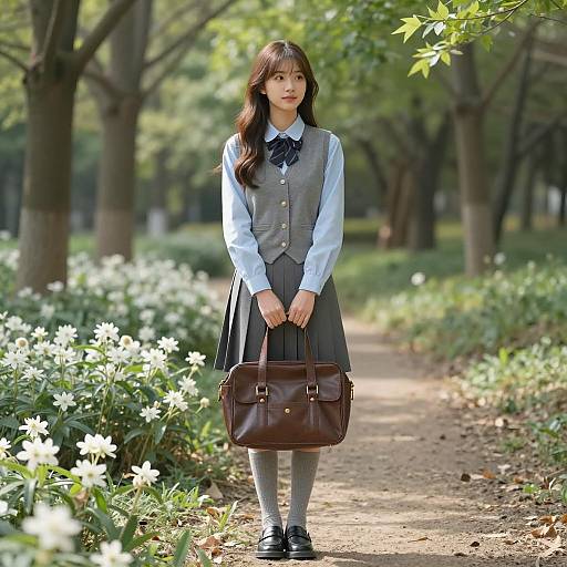 Asian Girl in Nature with Style